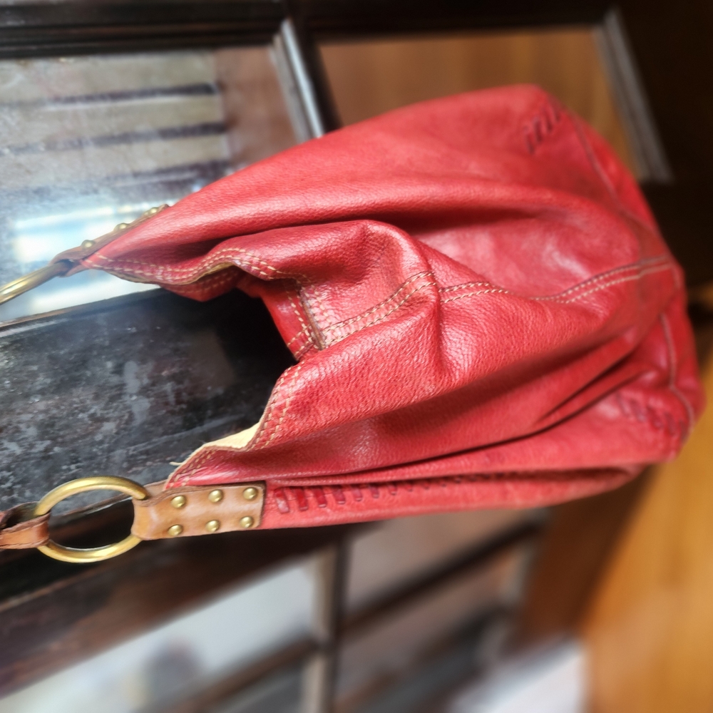 Elegant Red Leather Women's Bag